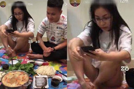 Nhật Lê để lộ dáng ngồi kém duyên trong hình ảnh mới nhất bên Quang Hải