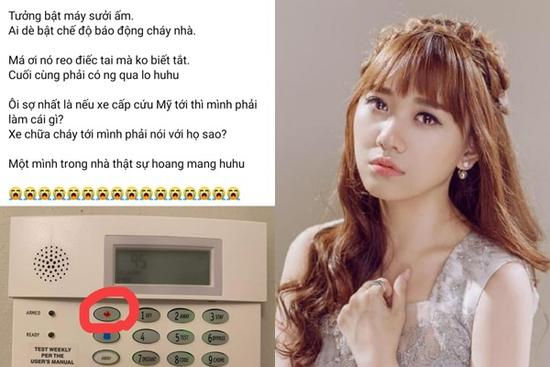 Hari Won sợ xanh mặt khi nhấn nhầm nút báo động cháy nhà