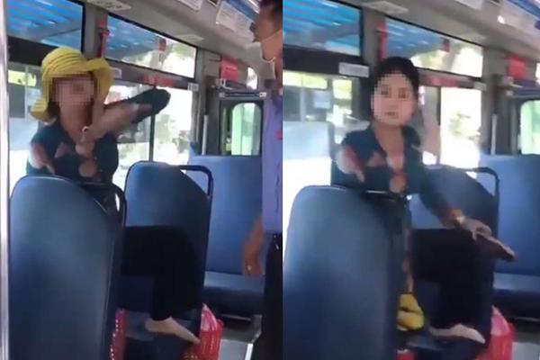 Clip: Bị nhắc nhở khi ăn trên xe buýt, người phụ nữ ở TP HCM liền khạc nhổ, tháo dép mắng chửi phụ xe-2
