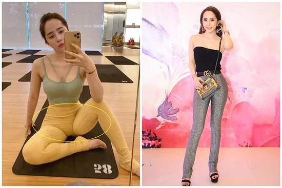 Quỳnh Nga khoe eo 55cm nhưng sự chú ý đổ dồn về chiếc quần bó chẽn vùng nhạy cảm