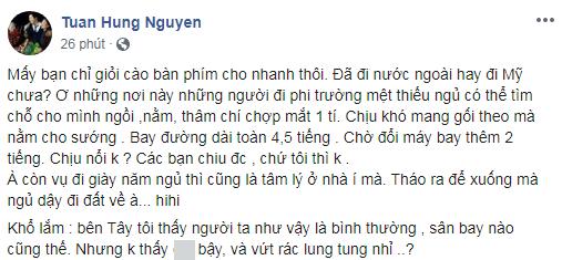 Bị chỉ trích vì nằm vạ vật ở sân bay, Tuấn Hưng đáp: Như vậy là bình thường-5