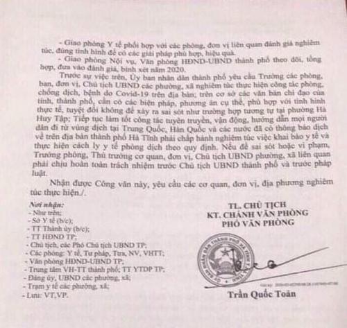 Nữ sinh về từ Hàn Quốc không chịu cách ly, cố tình đến đám cưới, Chủ tịch UBND phường ở Hà Tĩnh bị phê bình-2