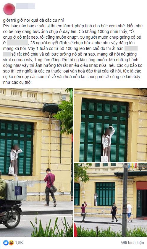 Chỉ trích cô gái trẻ trèo lên cửa sổ nhà cổ ở Hà Nội sống ảo, chủ nhân loạt ảnh bị ném đá ngược-6