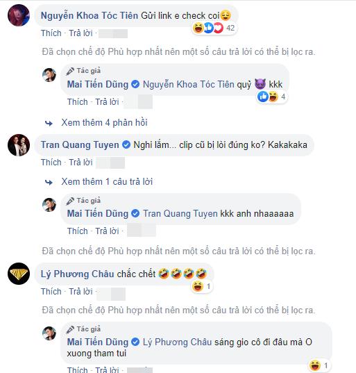 Mai Tiến Dũng bị nghi ngờ lộ clip nóng, Tóc Tiên công khai vào xin link-3