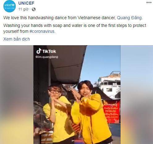 UNICEF chia sẻ Vũ điệu rửa tay phòng virus corona của Quang Đăng-1