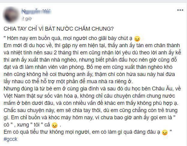 Cư dân mạng bức xúc vì màn tranh luận rồi chia tay của cặp đôi chỉ vì bát nước chấm-1