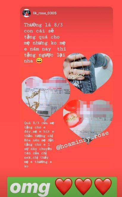 Hòa Minzy và các sao nữ khoe quà ngày 8/3-2