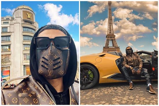 Rich kid Kazakhstan đeo khẩu trang Louis Vuitton phòng dịch Covid-19