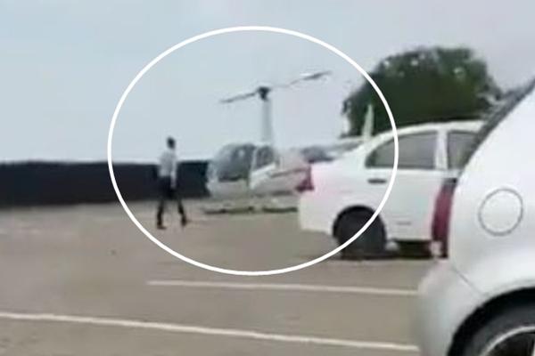 Đi học quên cặp, rich kid được bố mẹ điều trực thăng mang đến, dân mạng trầm trồ: Tiền nhiều có khác-1