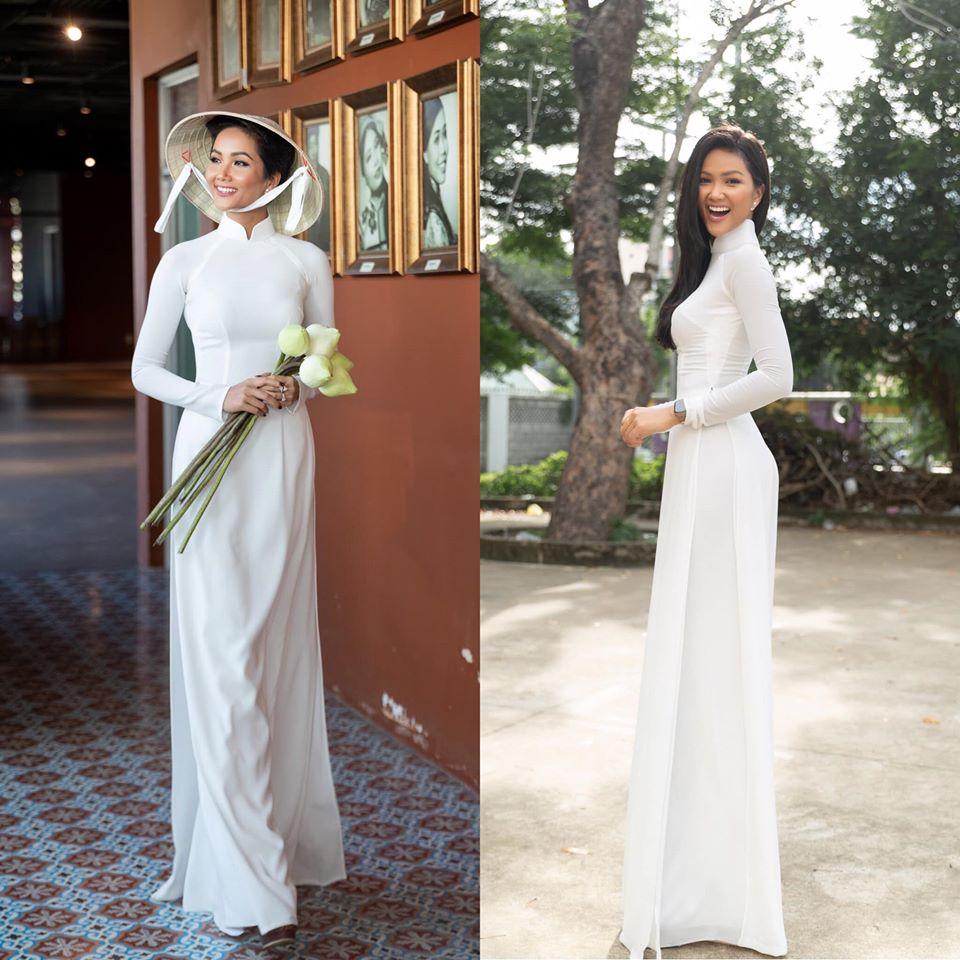 Bản tin Hoa hậu Hoàn vũ 12/3: HHen Niê mặc áo dài trắng, tóc tém hay tóc dài sẽ giúp cô xinh đẹp hơn?-1