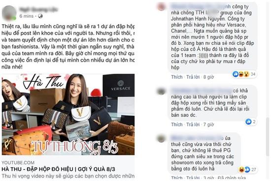 Hết Sĩ Thanh 'đập hộp' túi fake đến Hà Thu dính nghi vấn 'đập hộp' đồ hiệu đi mượn