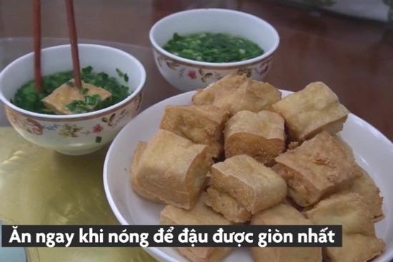 Làm đậu phụ chiên giòn chấm nước mắm hành