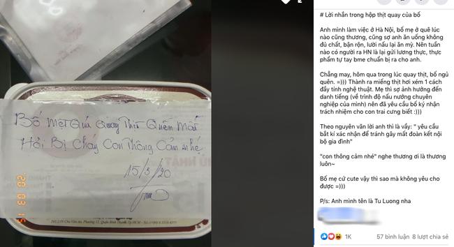 Bố chuẩn bị thịt quay cho con nhưng cộng đồng mạng lại rưng rưng vì lời nhắn ghi trên giấy-1