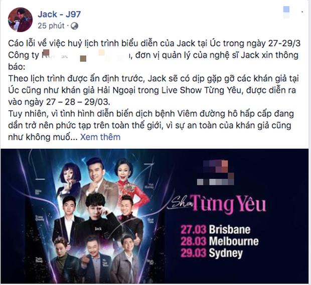 Show diễn ở Úc có Jack bị hủy do dịch Covid-19, fan tiếc nuối sân khấu debut đầu tiên tại trời Tây-3