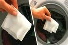 Lấy 2 tờ giấy ướt cho vào máy giặt, hiệu quả bất ngờ mẹ nào cũng nên học theo
