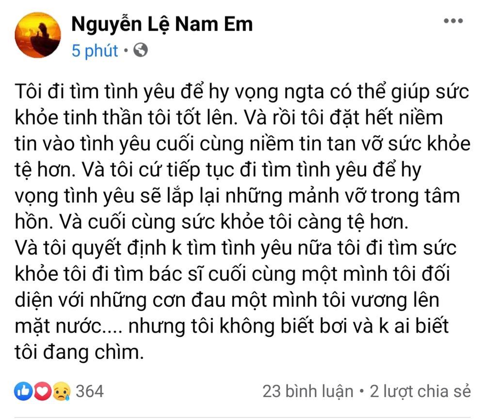 Nam Em tiết lộ gây hoang mang: Một mình tôi đối diện với những cơn đau-2