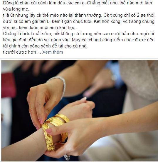 Em chồng cưới, chị dâu cho 3 chỉ vàng vẫn bị mẹ chồng móc mỉa giàu mà ky-1