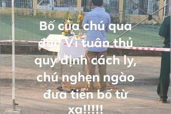 Người đàn ông ở Đà Nẵng tuân thủ cách ly, được hỗ trợ lập bàn thờ làm tròn đạo hiếu với người cha vừa mất