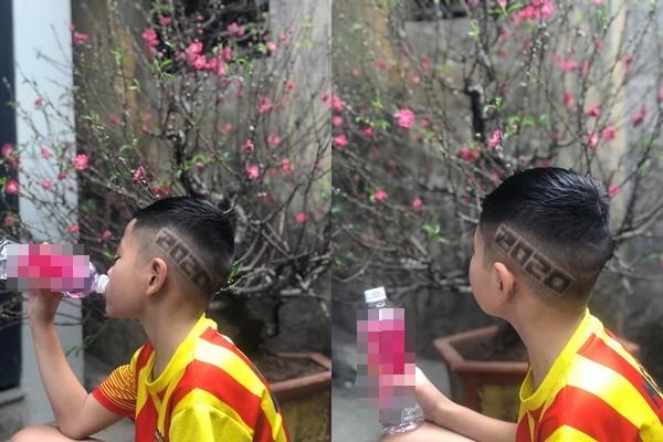 Hưởng ứng phong trào chống COVID-19 như chống giặc, cậu bé được bố khắc chữ đặc biệt trên đầu-3