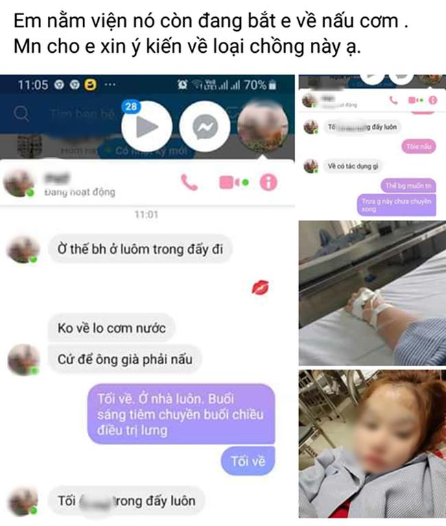 Vợ nằm viện cấp cứu vẫn bị chồng bắt về nấu cơm, chị em bức xúc tư vấn cách xử-1