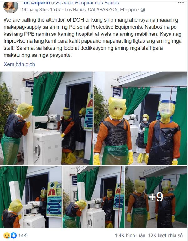 Thiếu vật tư y tế, đội ngũ y bác sĩ tự chế đồ bảo hộ từ túi nilon khiến triệu người xúc động-1