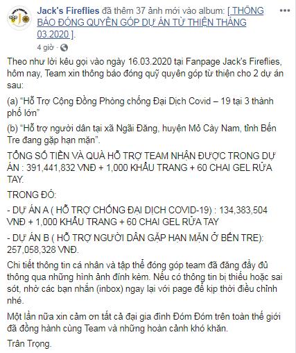 FC Đóm kêu gọi gần 400 triệu đẩy lùi Covid-19 và hạn mặn, ai dám nói fan Jack toàn trẻ trâu?-2