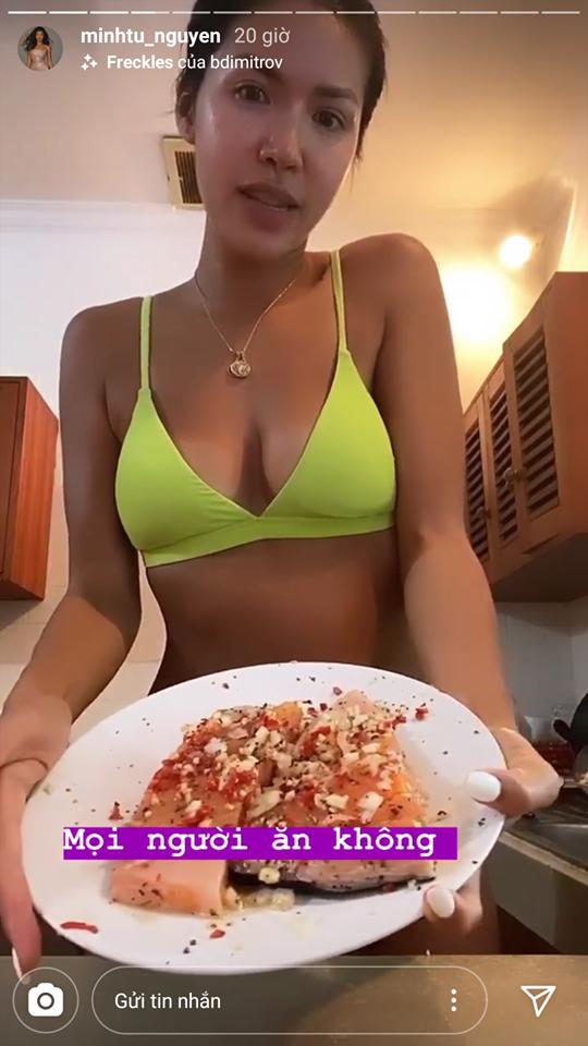 Diện bikini làm món cá hồi, cô đầu bếp nóng bỏng nhất Vbiz gọi tên Minh Tú-2