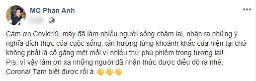 Sau phát ngôn cảm ơn COVID-19, MC Phan Anh nhanh chóng xóa hết bình luận ném đá-1