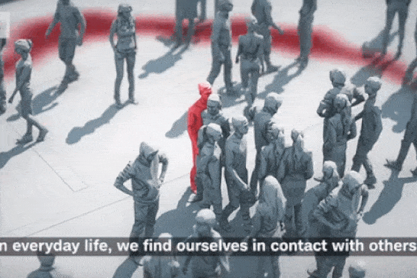 Khủng khiếp trước clip mô tả 1 người mắc Covid-19 có thể lây nhiễm cho vài trăm người trong tích tắc