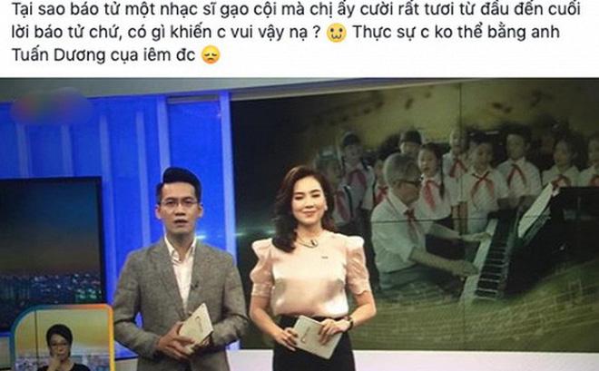 MC Mai Ngọc bị chỉ trích vì biểu cảm tươi cười khi báo tin nhạc sĩ Phong Nhã qua đời trên sóng truyền hình và sự tranh cãi của dân mạng-1