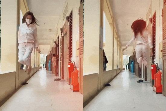 Ngày cách ly thứ 12, Võ Hoàng Yến 'bay như chim' dọc hành lang khiến dân mạng hết vía