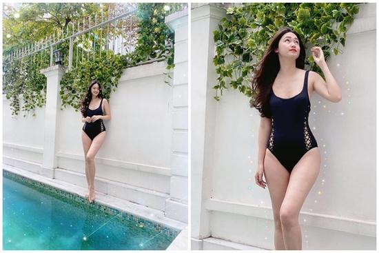 Ở nhà tránh dịch, 'Á hậu bị ghét nhất Vbiz' khoe body bốc lửa trong hồ bơi riêng