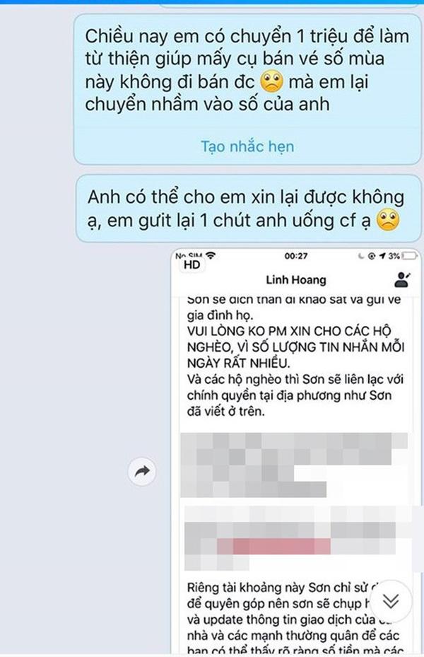 Chuyển tiền từ thiện nhầm tài khoản, cô gái nhắn tin xin lại và phản ứng bất ngờ từ người đàn ông lạ mặt-1