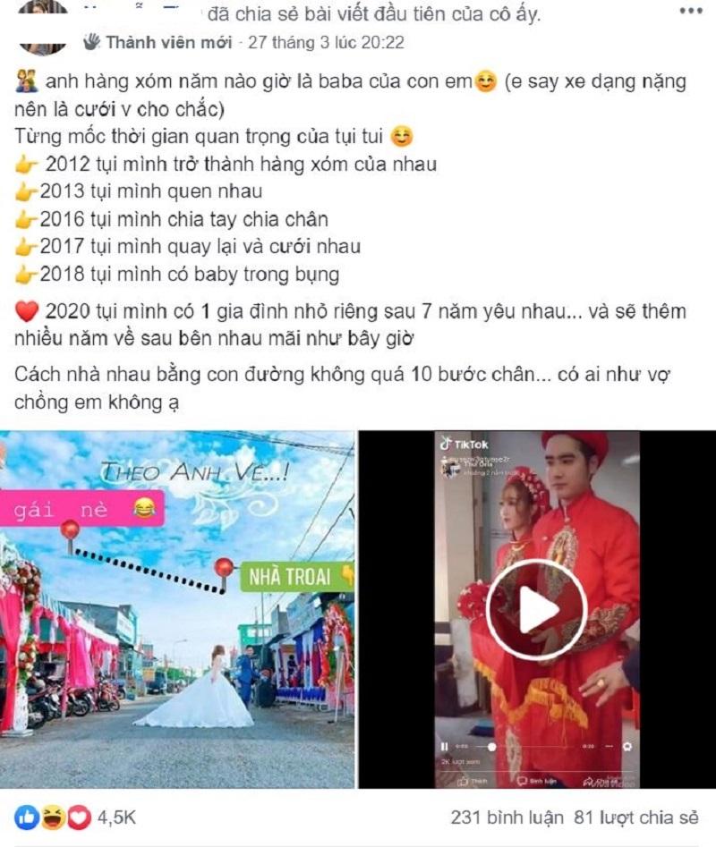 Cô gái vì sợ say xe nên yêu luôn anh hàng xóm nhà đối diện, sáng rước dâu chiều về nhà mẹ đẻ chơi-1