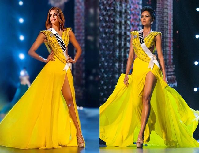 Bản tin Hoa hậu Hoàn vũ 3/4: Chuyện gì xảy ra khi Ariadna mặc thử váy vàng huyền thoại của HHen Niê?-2