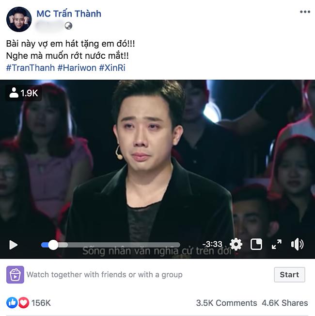 Trấn Thành rớt nước mắt khi Hari Won viết tặng ca khúc Anh Xìn Là Cả Bầu Trời-1