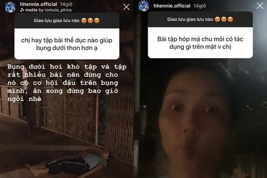 H'Hen Niê chia sẻ cách tập để eo thon, dưỡng da ngày trống lịch