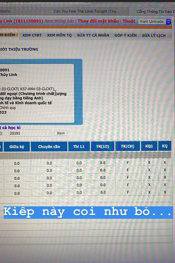 Hoa hậu Lương Thùy Linh nói gì về bảng điểm toàn F, điểm chuyên cần bằng 0?-1