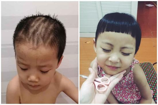 Ở nhà tránh dịch, mẹ đánh liều cạo tóc cho con trai, sản phẩm khiến cu cậu 'cười như mếu'