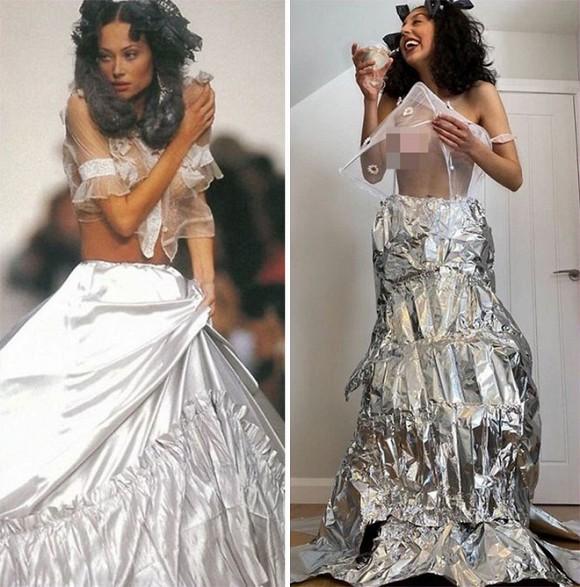 Hết dùng gối làm váy, cư dân mạng lại nảy nhiều ý tưởng cosplay trang phục từ sàn diễn-7