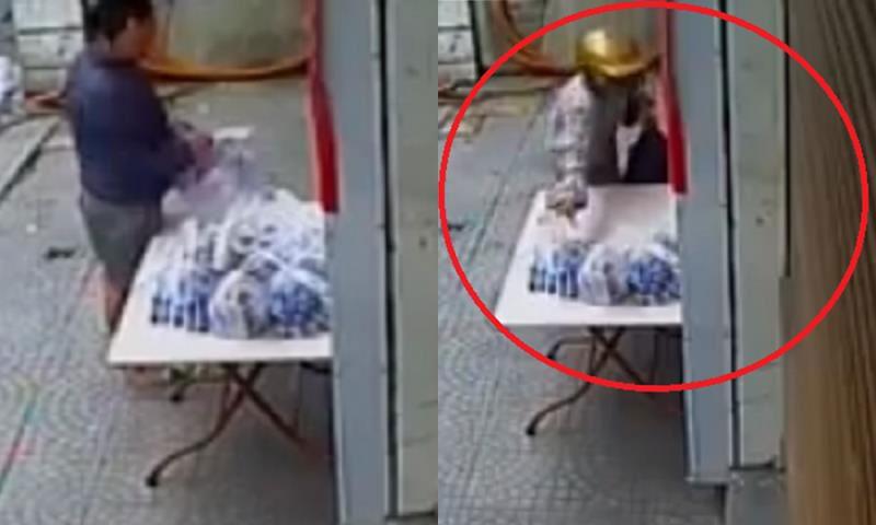 Nóng mắt nhìn người phụ nữ cầm túi nilon vơ vét hết quà từ thiện Covid-19, rồi lén lút bỏ đi-1