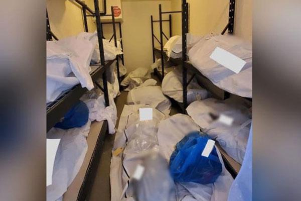 Hình ảnh thi thể chồng lên nhau lột tả sự quá tải ở bệnh viện Mỹ-1