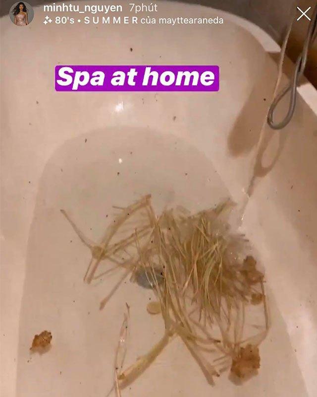 Bị kẹt ở đảo Bali vì dịch Covid-19, Minh Tú chia sẻ bài tập ở nhà với balo, tự làm đẹp với bột cafe-3