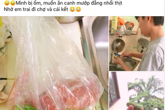 Chị ốm thèm ăn mướp đắng nhồi thịt, em trai hăm hở trổ tài đi chợ và cái kết khiến dân mạng cười té ghế