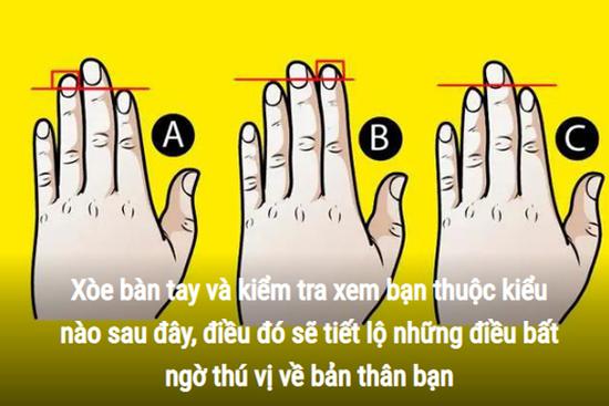 Trắc nghiệm: Xòe bàn tay trái ra xem bạn thuộc kiểu nào, sẽ có những tiết lộ bất ngờ về bản thân bạn