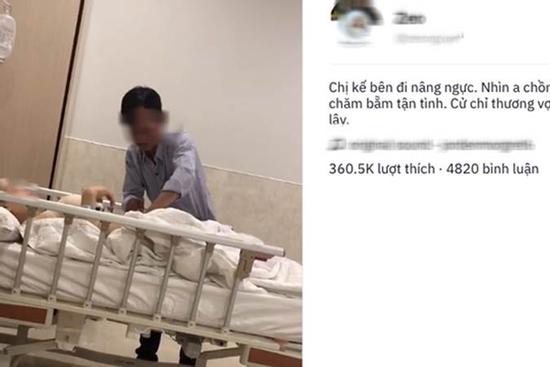 Khoảnh khắc người chồng giản dị ân cần chăm sóc vợ sau cuộc 'đại phẫu' chỉnh sửa vòng 1 khiến chị em cực kỳ xúc động