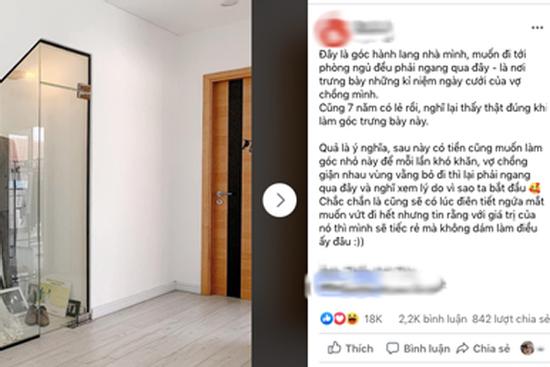 Thú vị: Cặp vợ chồng xây 'phòng trưng bày kỉ vật tình yêu' ở chân cầu thang để mỗi lần cãi nhau nhìn vào là nhớ