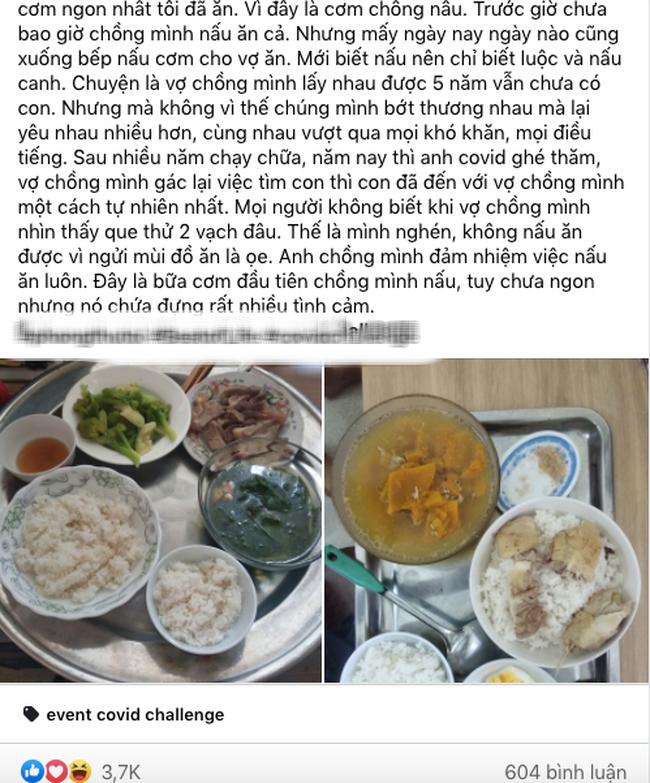 Vợ trẻ khoe mâm cơm chồng nấu sương sương mà hút gần 4k like-1