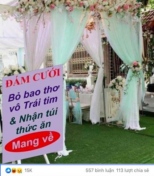 Tấm biển báo đặc biệt giữa mùa Covid-19 trong đám cưới làm dân mạng chú ý-1