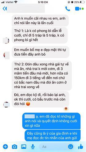 Hủy hôn sát giờ G vì chú rể cò kè vài đồng tiền tráp còn xúc phạm cay nghiệt: Có bầu trước còn đòi hỏi-2